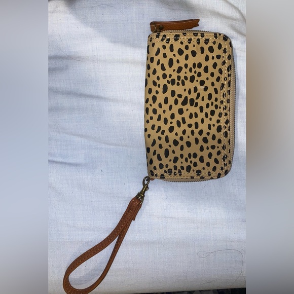 Tan and Black Animal Print wallet; roughly 3.5” by 6”. - Picture 2 of 3